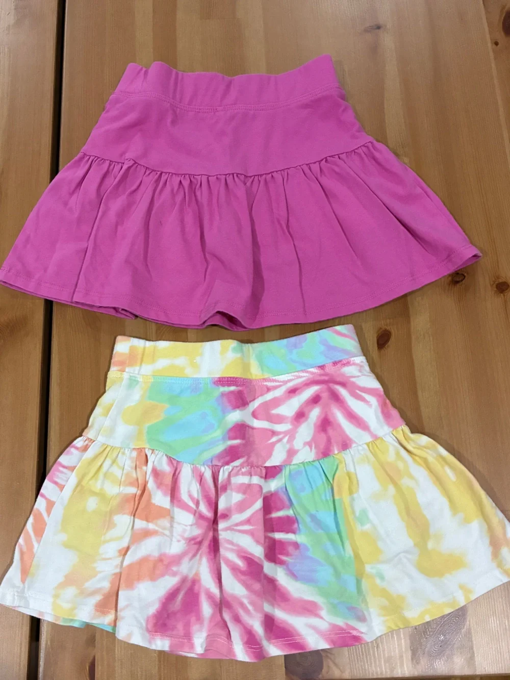 The Children's Place Hot Pink Skort + Multicolor Tie-Dye Skort Set